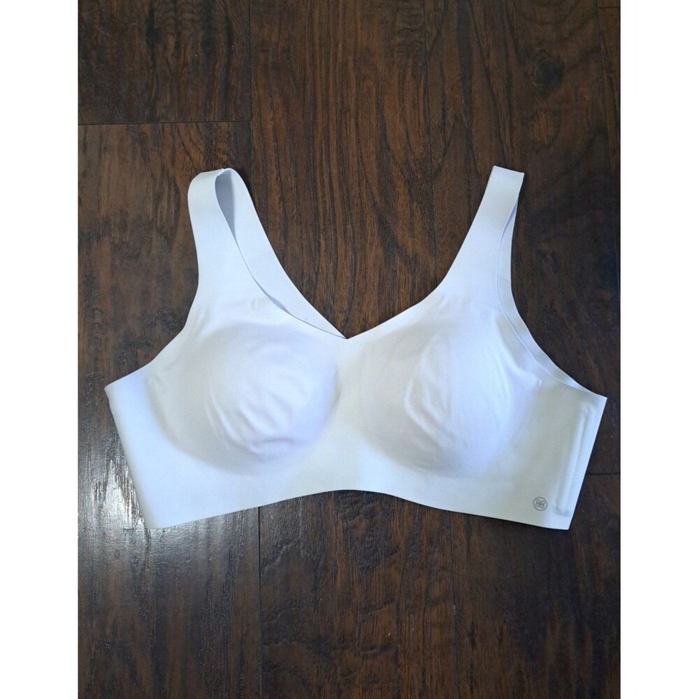 Honeylove V-Neck Soft Flex White Bra 3X Wireless Back Smoothing Comfort Shaping - Picture 2 of 13